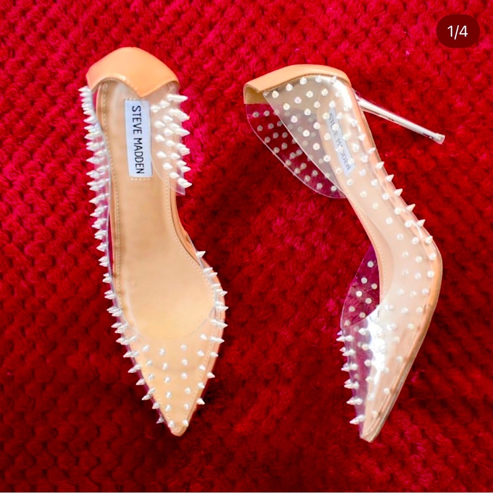 EUC - Steve Madden Tolima / Tolmay Spike Clear Pumps - Size 9